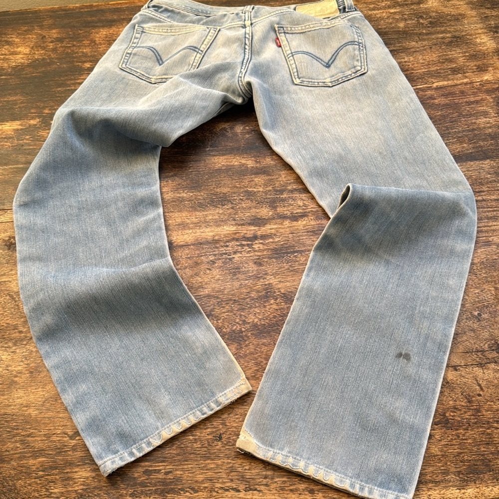 Rare vintage Levi’s 511 faded perfectly distressed jeans size 34 unisex straight - Picture 9 of 17